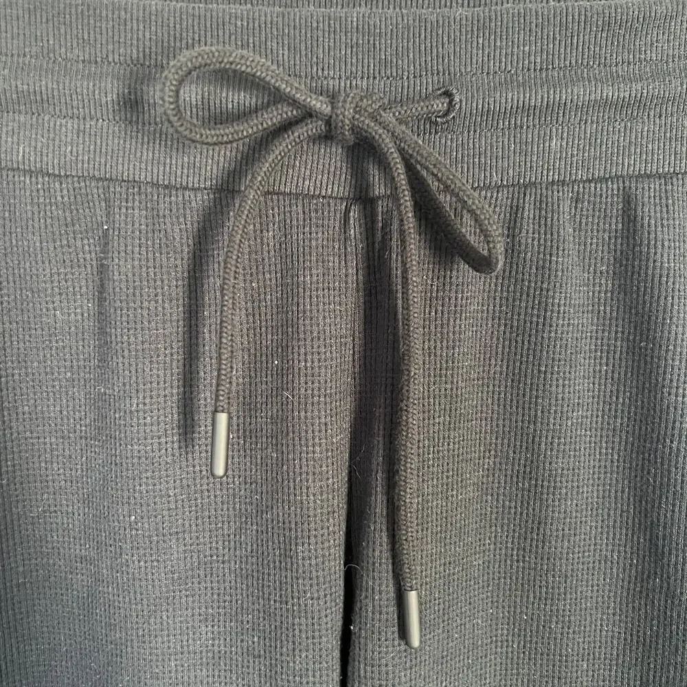 Aritzia Sunday Best Baby Waffle Knit Kick Flare Lounge Pant Black Women's Sz XS